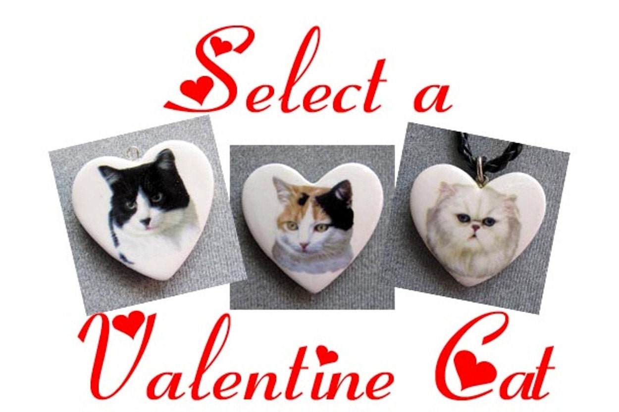 valentine cat heart pendants valentine cat heart pendants