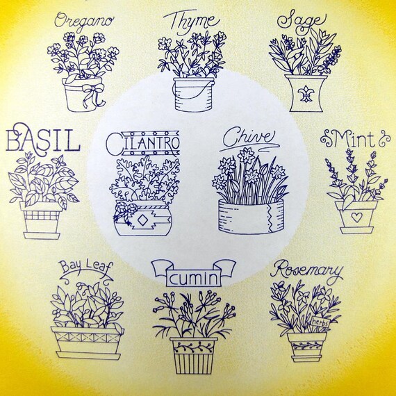 Aunt Martha's Hot Iron Transfers Superb Herbs 4001