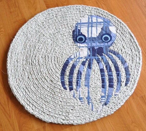 EKRA Sad Octopus Crochet Area Rug