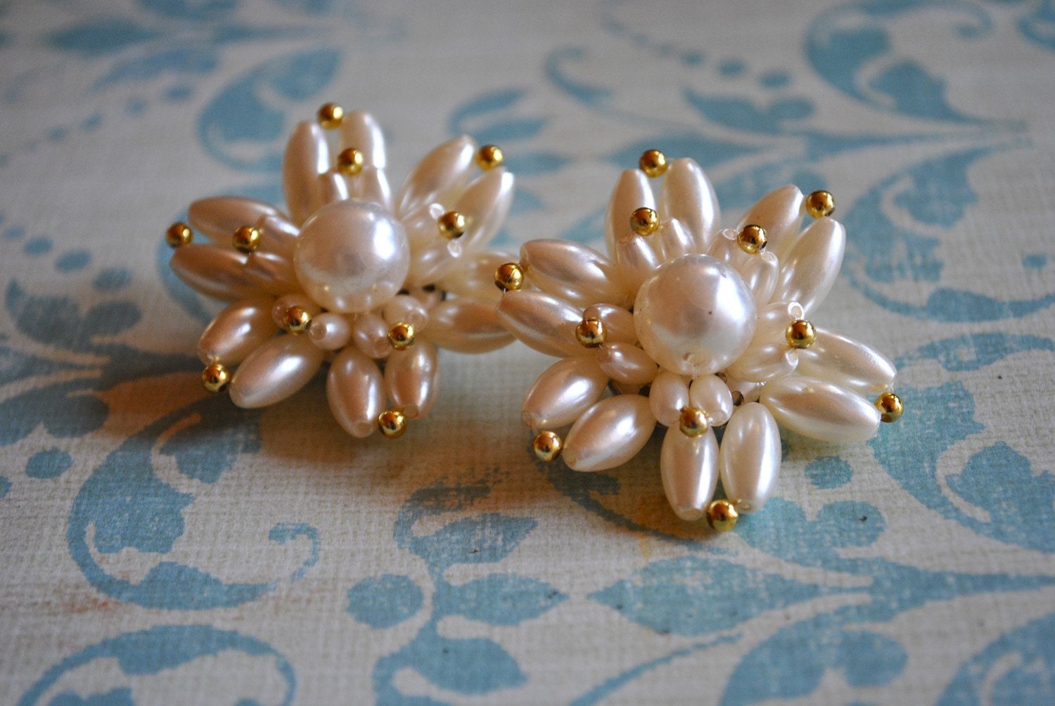 Vintage Pearl Beaded Earrings