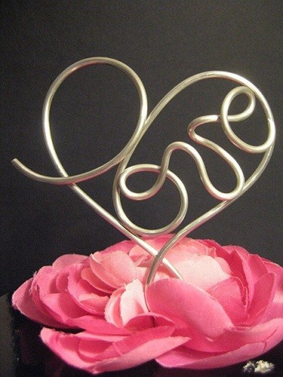 Heart shaped cake topper