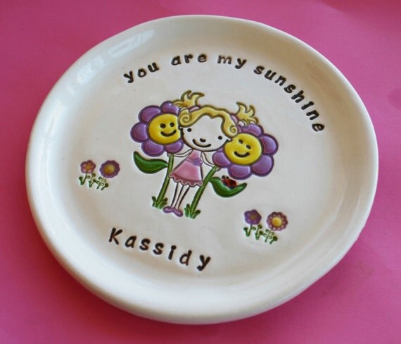 You Are My Sunshine Personalized Dish, $25, SunshineCeramics