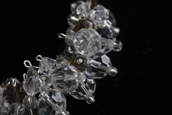OOAK Smokey Quartz and Crystal Ribbon Necklace