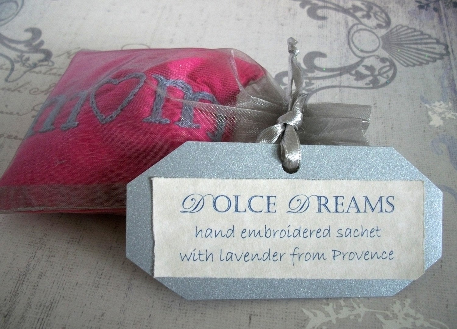 Lavender Sachet with Hand Embroidery by Dolce Dreams