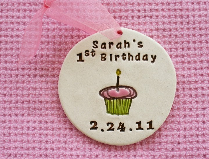 Personalized First Birthday Ornament, $13, SunshineCeramics