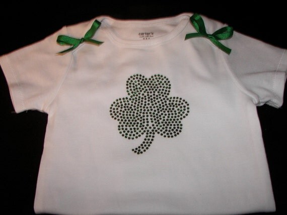 Shamrock BLING Tee or Onesie--Fun and Adorable for St. Patricks Day-