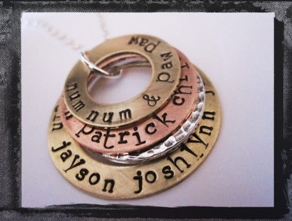 Stacked Washer Necklace in Mixed Metals
