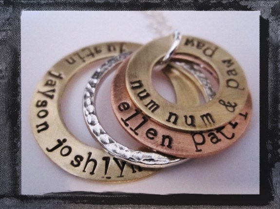Stacked Washer Necklace in Mixed Metals