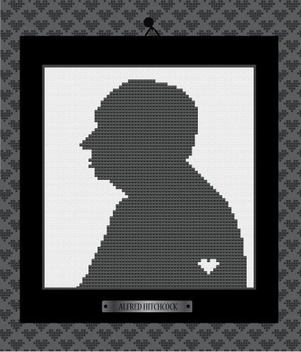 Alfred Hitchcock Silhouette Cross Stitch Pattern 001. From kattuna Alfred Hitchcock Silhouette Cross Stitch Pattern 001. From kattuna
