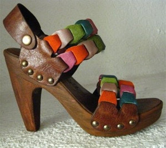 Platform Clog Shoe Bright Suede Joni Link Handmade CUSTOM ORDER Karen Kell Collection