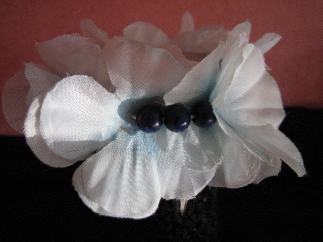 Light blue flower scrunchie