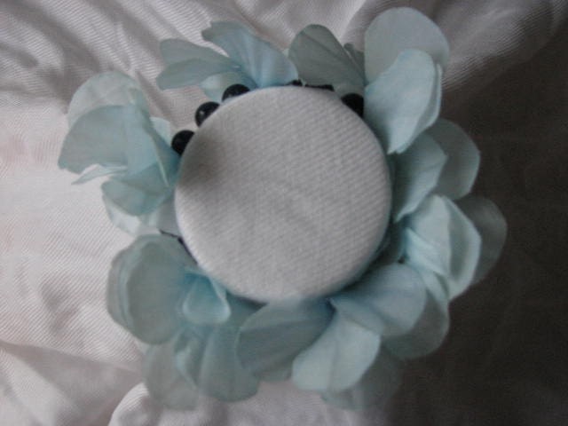 Light blue flower scrunchie