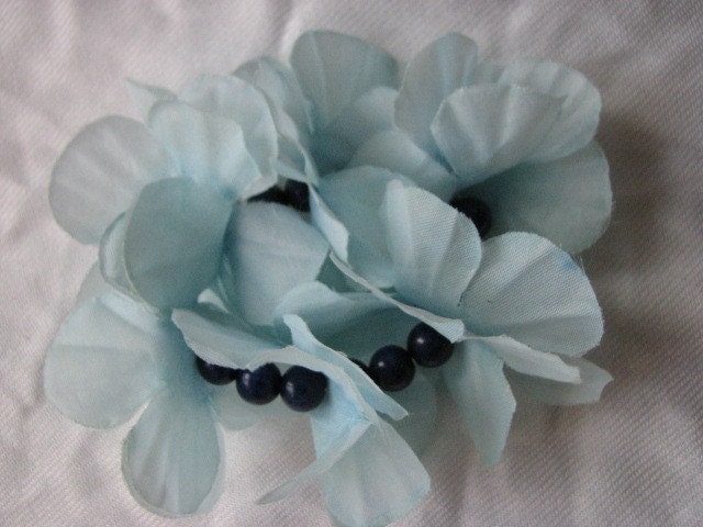 Light blue flower scrunchie