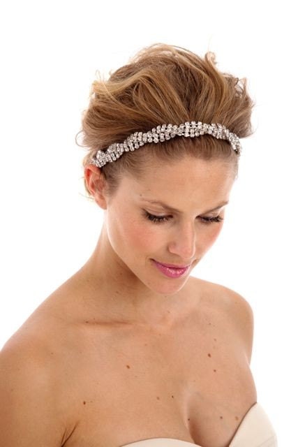 077 Rhinestone Twist Headband Crystal Headband Rhinestone Wedding 