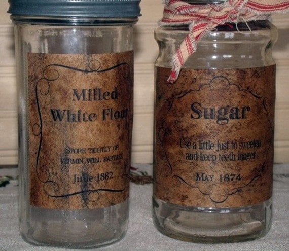 Primitive Pantry Labels CUSTOM U Pick the Labels