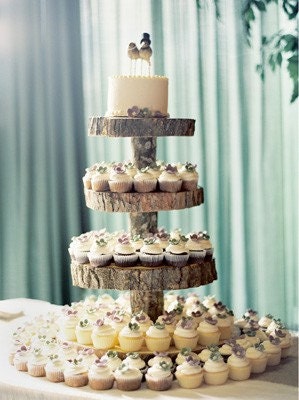 The Original Designed 4 Tier Tree Slice Large Cupcake Stand reserved for Amy