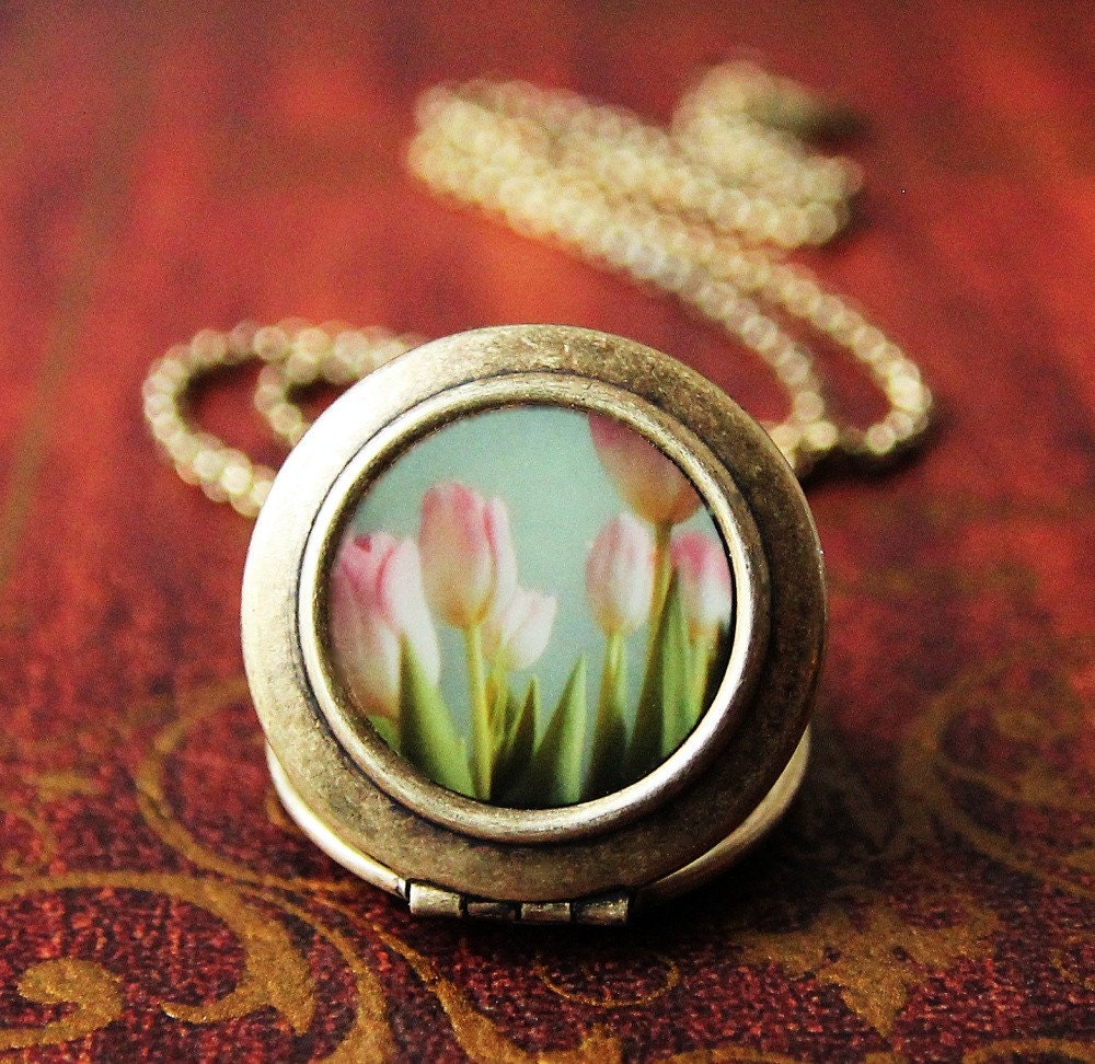Spring Tulips-Fine Art Photo Locket Necklace