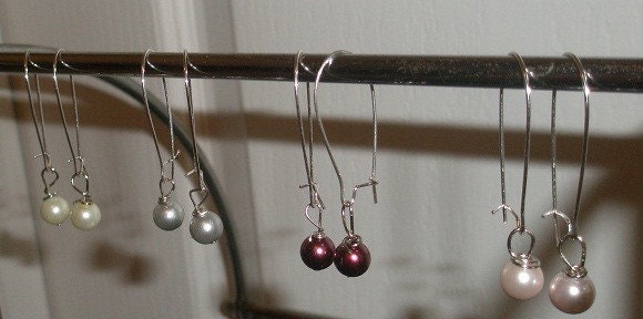 Glass Pearl Drop Earrings