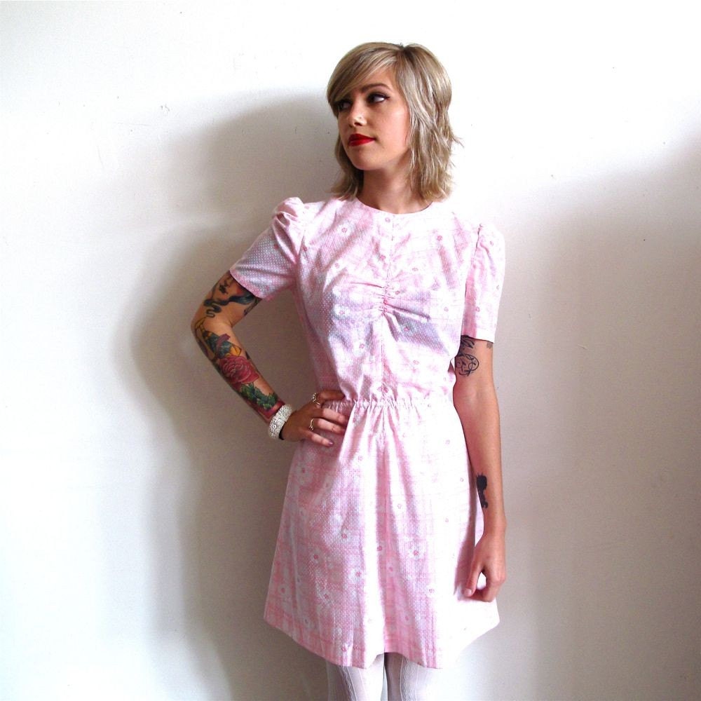 Reconstructed Vintage 60s Mod Floral Frock... X-SML