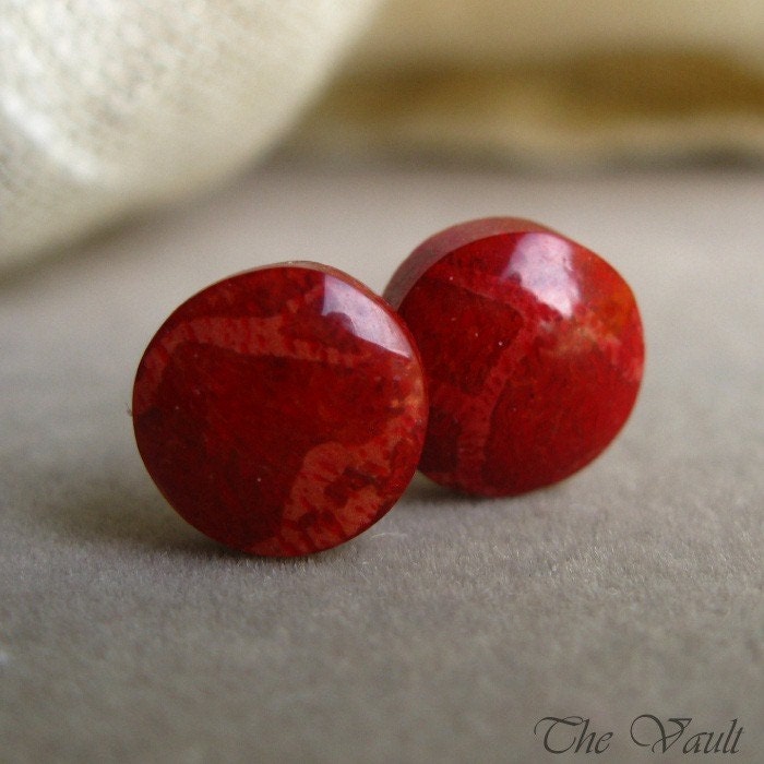 Candy Apple Red - Coral cabochon