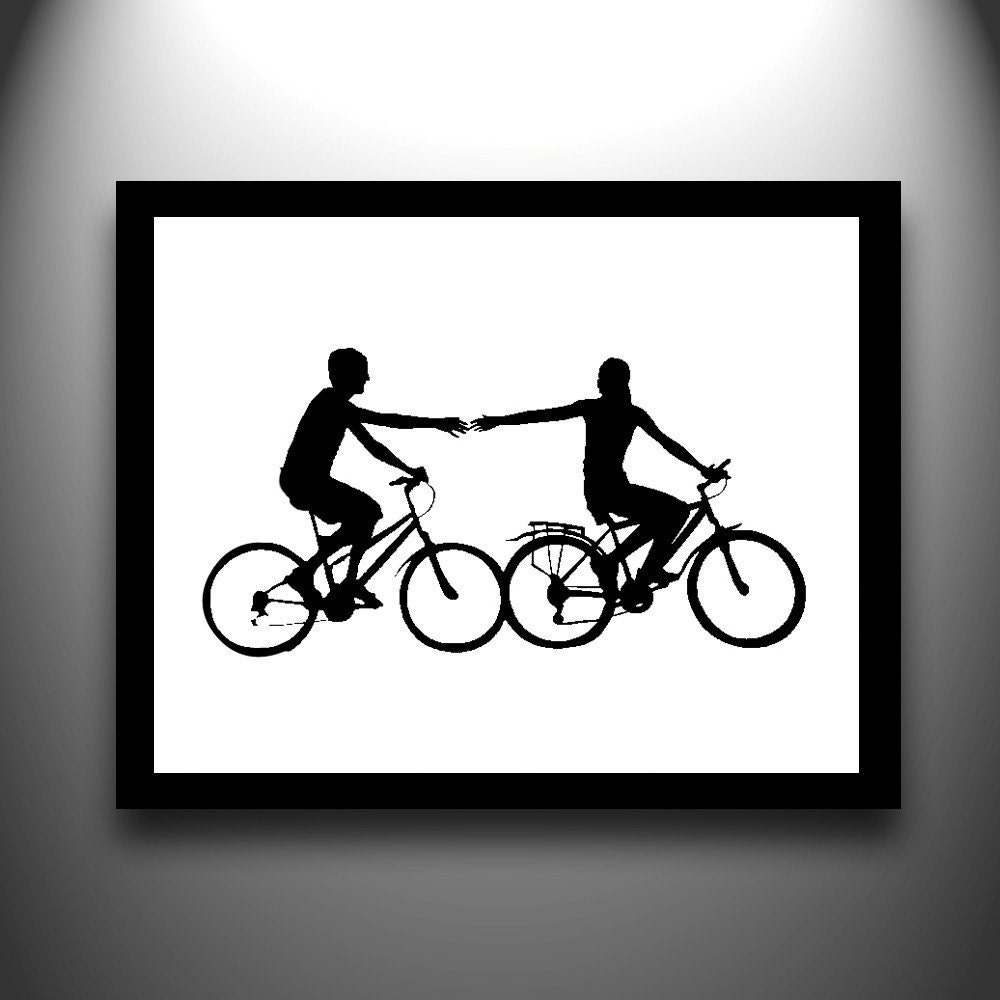 Couple on Bikes - Bicycle Silhouette As Seen in the WALL STREET JOURNAL