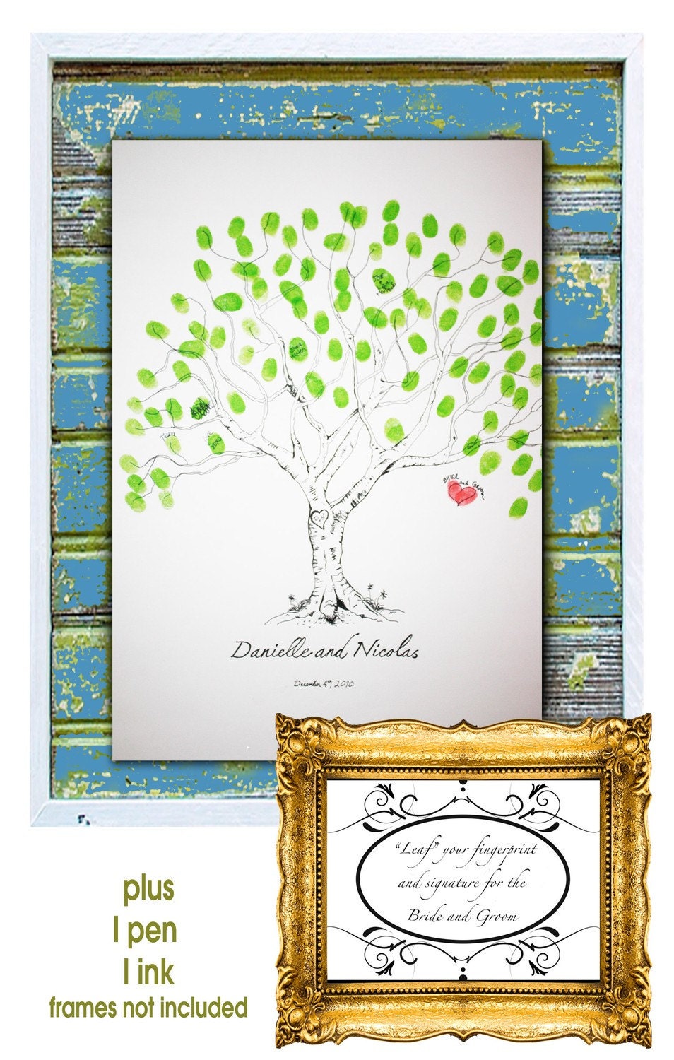 Guestbook Fingerprint Tree (The Wishing Tree 80 guests 16x20)