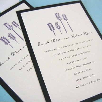 Lavender wedding invitation