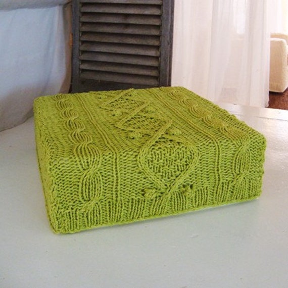 коренастый вязать зеленый лайм подушки пол хлопка и крышки