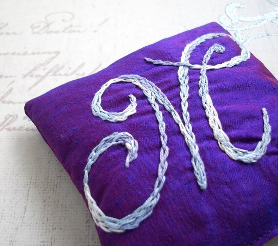 Lavender Sachet with Custom Hand Embroidery by Dolce Dreams
