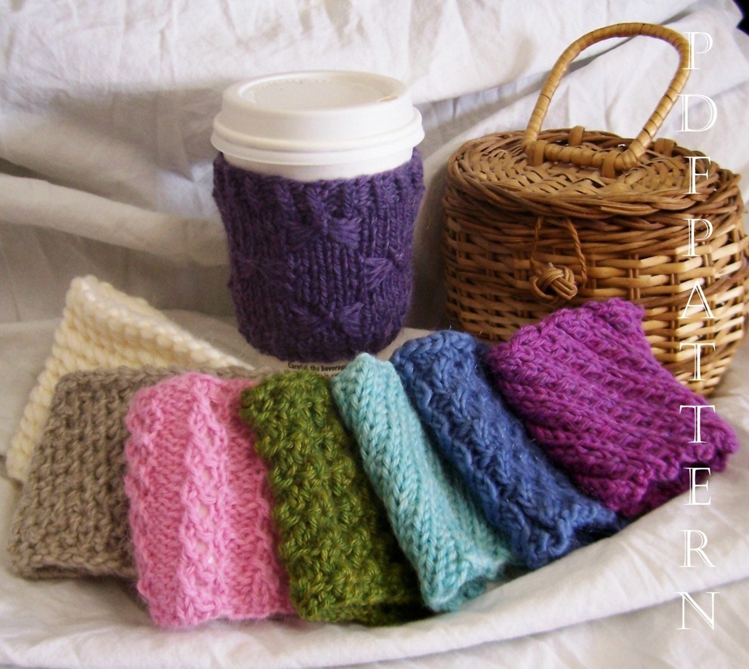 The next set of 8 Cup Cuddler PDF Knitting Patterns