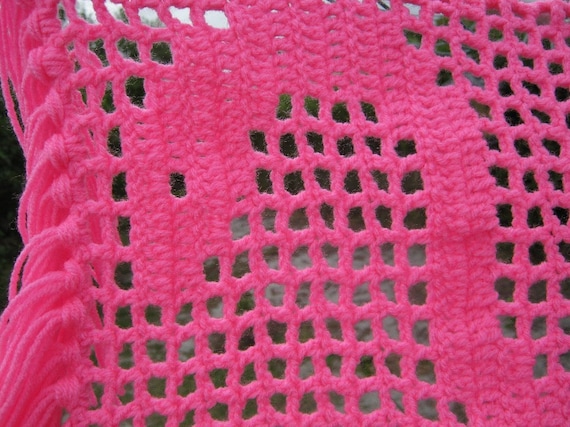 Pink Snake Crochet Shawl by PinkFrog4U on Etsy from etsy.com