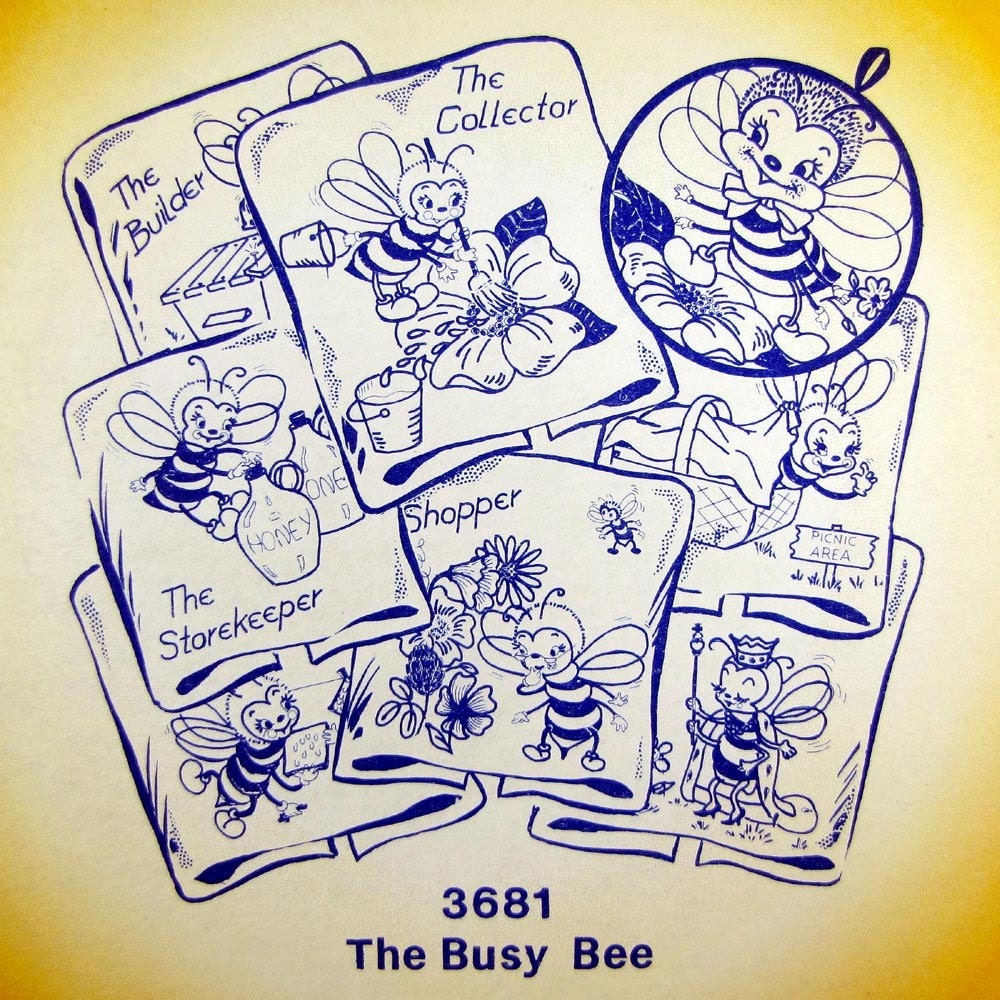 Aunt Martha's Hot Iron Transfers The Busy Bee 3681