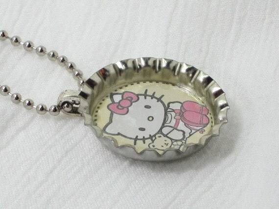 Bottlecap Necklace - Hello Kitty