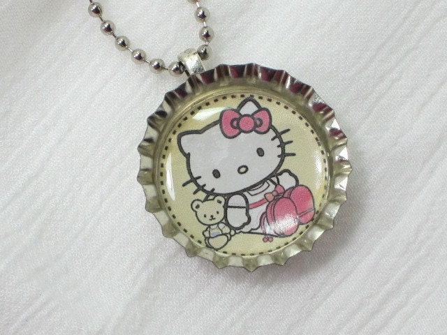 Bottlecap Necklace - Hello Kitty