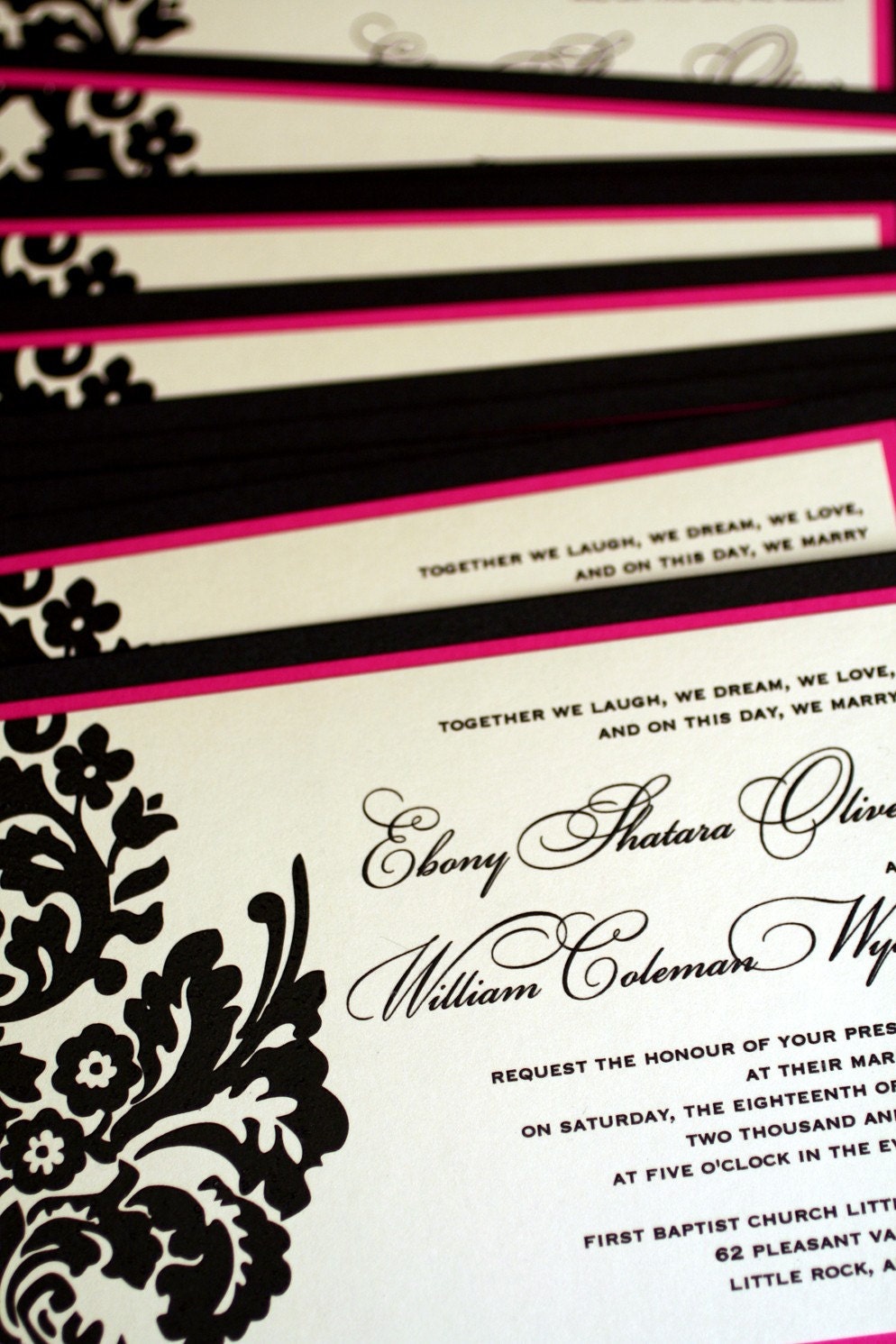 damask wedding invitations