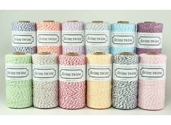 Divine Twine Sample Pack-5 yards of all 12 colors-Bakers Twine Lot-Baker Twine Color Sample Pack