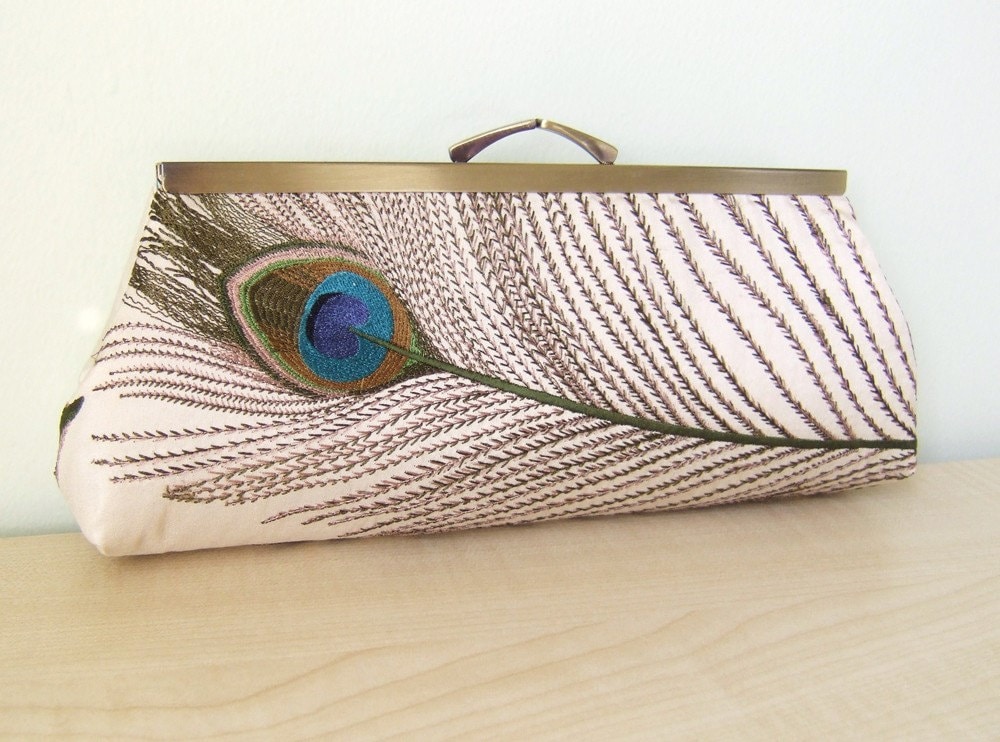 EllenVINTAGE SILK Peacock CLUTCH