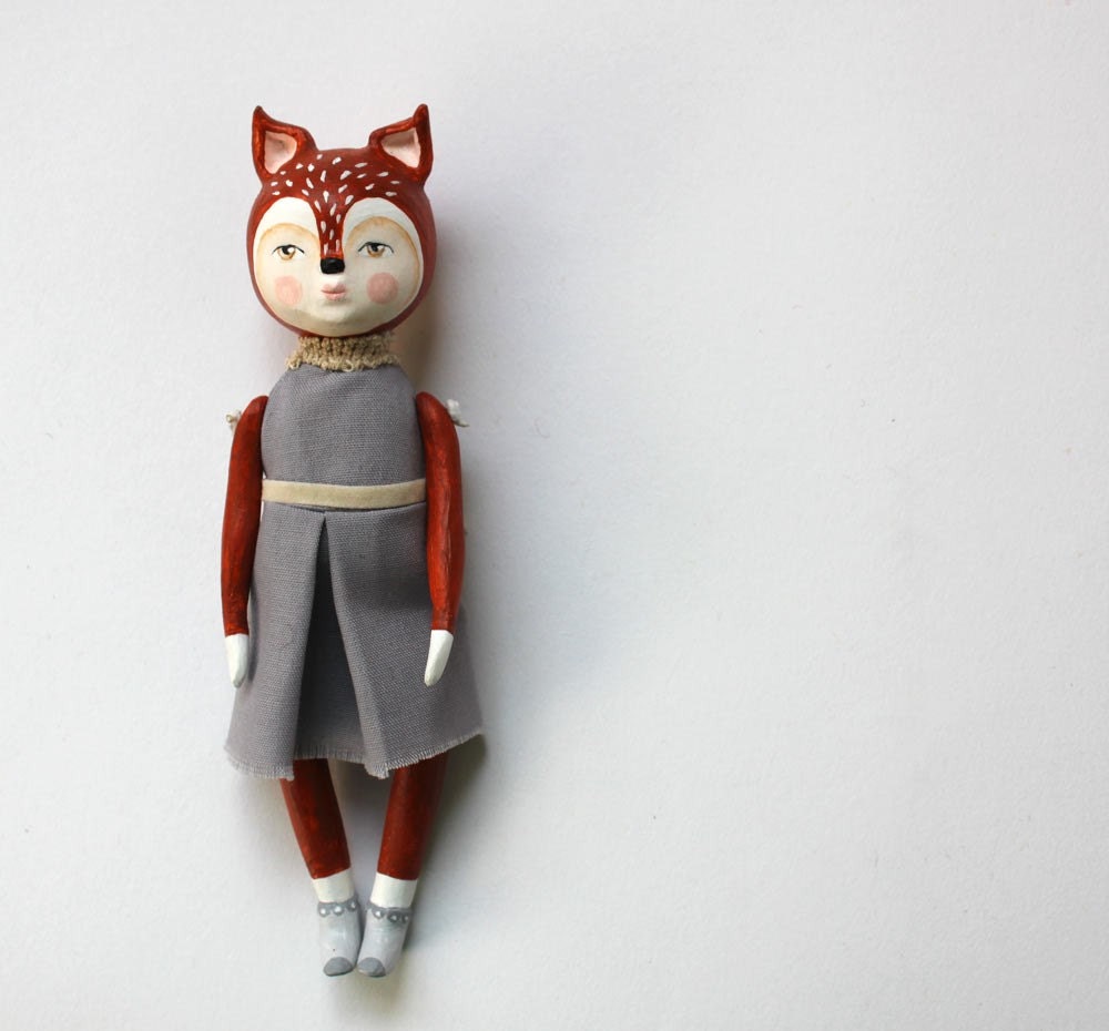 SALE Miss Fox - ooak art doll