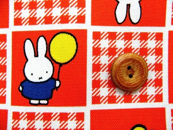 Miffy fabric Orange  color by the yard