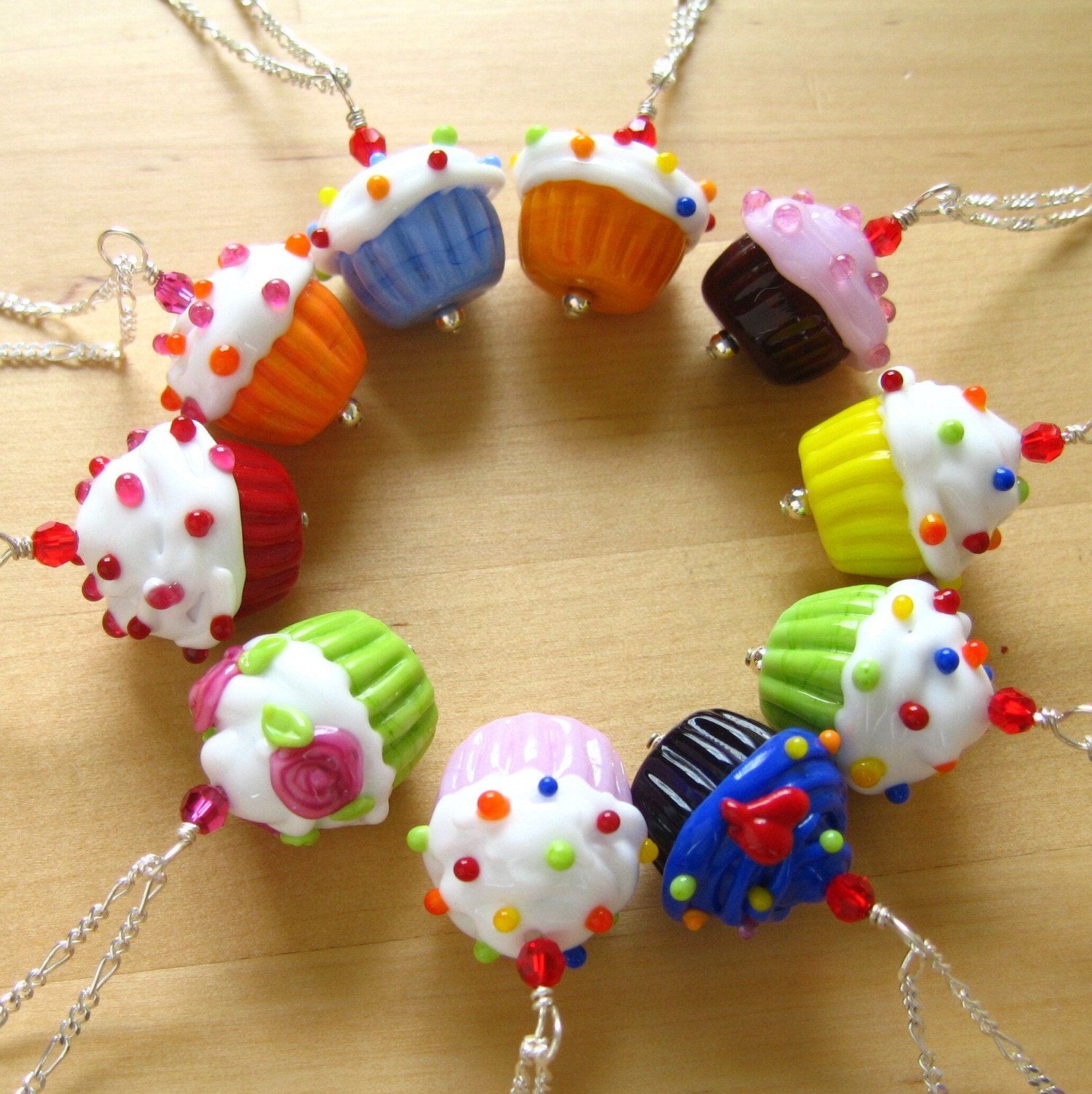Glass Cupcake Necklace Ideas- Made to Order
