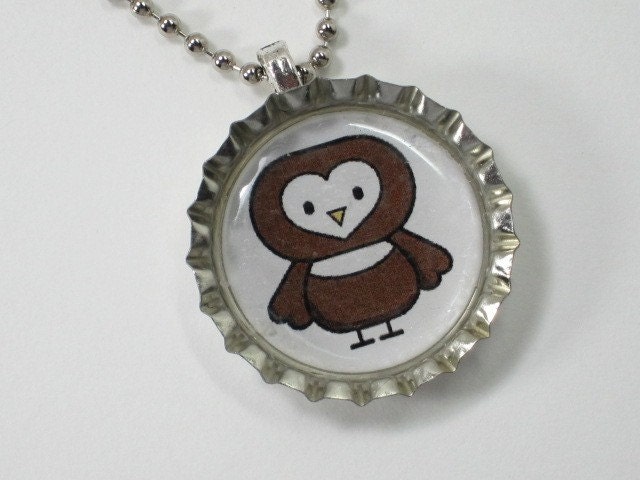 Bottlecap Necklace - Owl