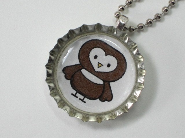 Bottlecap Necklace - Owl