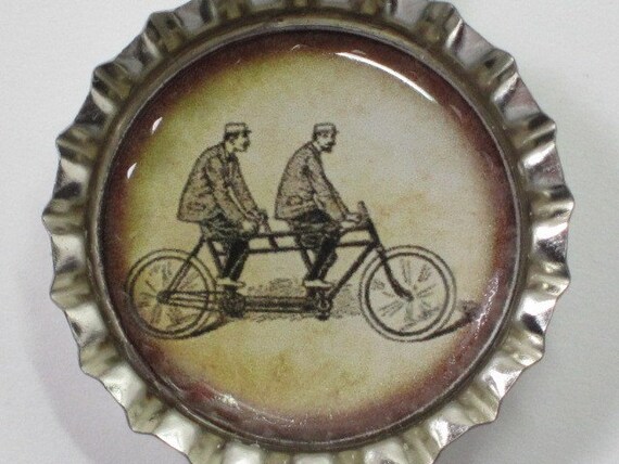 Bottlecap Necklace - Vintage Bicycle