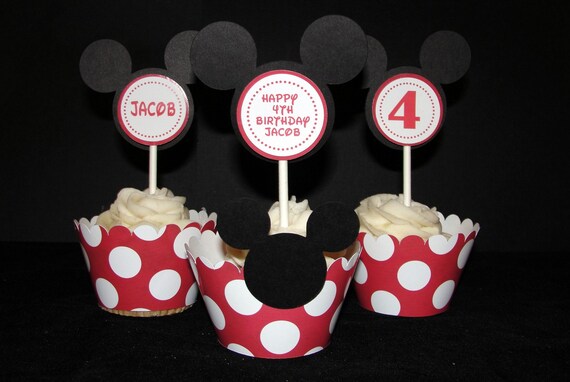 Mickey Mouse Red Birthday Cupcake Kit