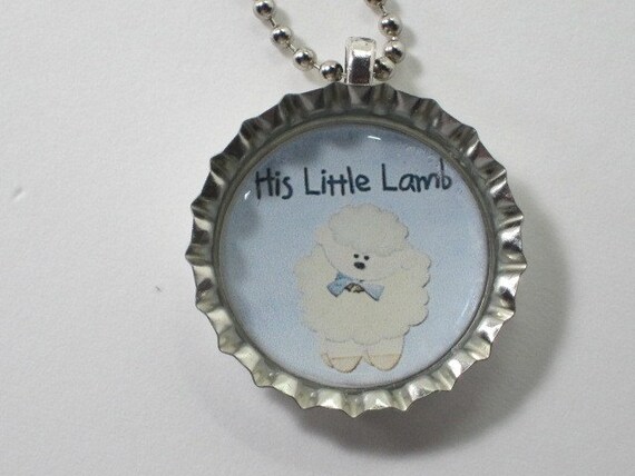 Bottlecap Necklace - His Little Lamb