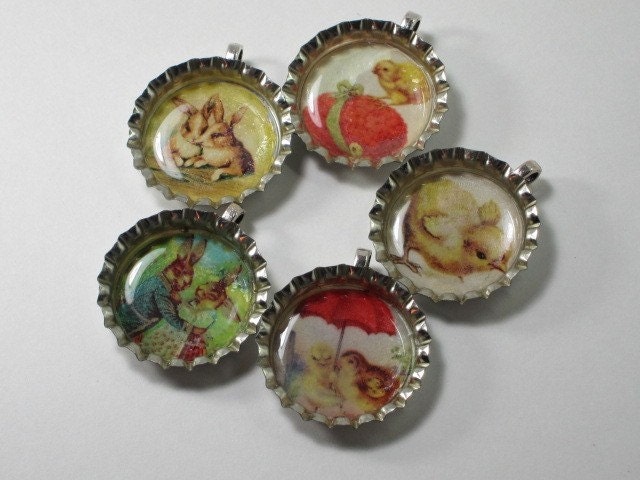 Bottlecap Necklace - You Choose One - Vintage Inspired EASTER Necklaces