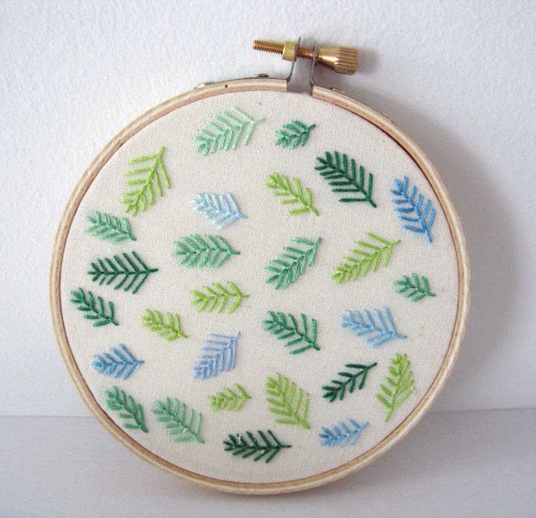 ON SALE 30% OFF - Embroidery Hoop Art - Soft Pines