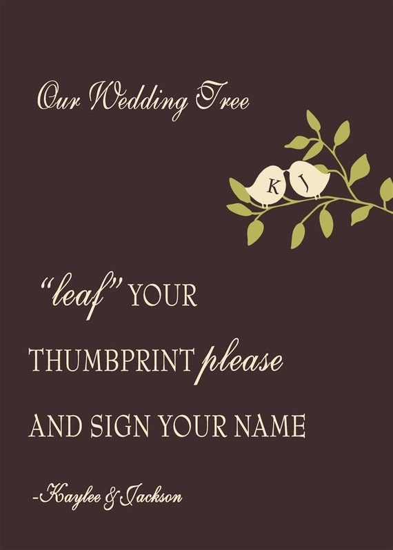Sweet Birdies Custom 24" x 36" Wedding Tree - With Ink and Instructions