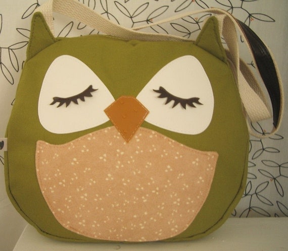 Sadie the Owl Applique Canvas Tote Purse Handbag Shoulder bag
