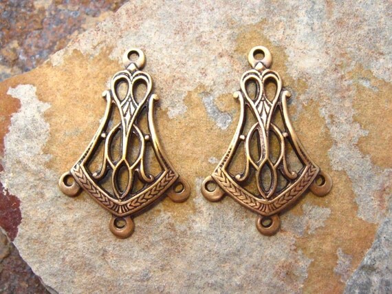 2 Antique Gold Zilah Connectors - Chandeliers  -  Trinity Brass